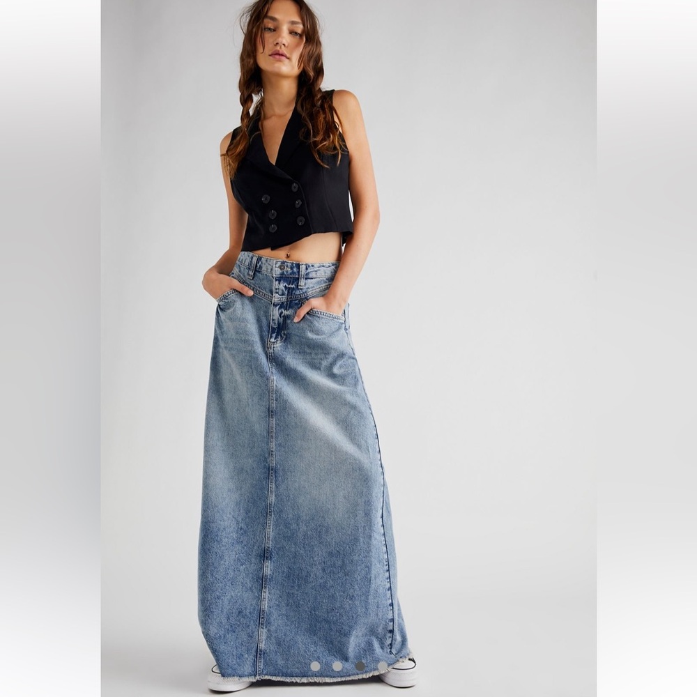 We The Free Come As You Are Denim Maxi Skirt